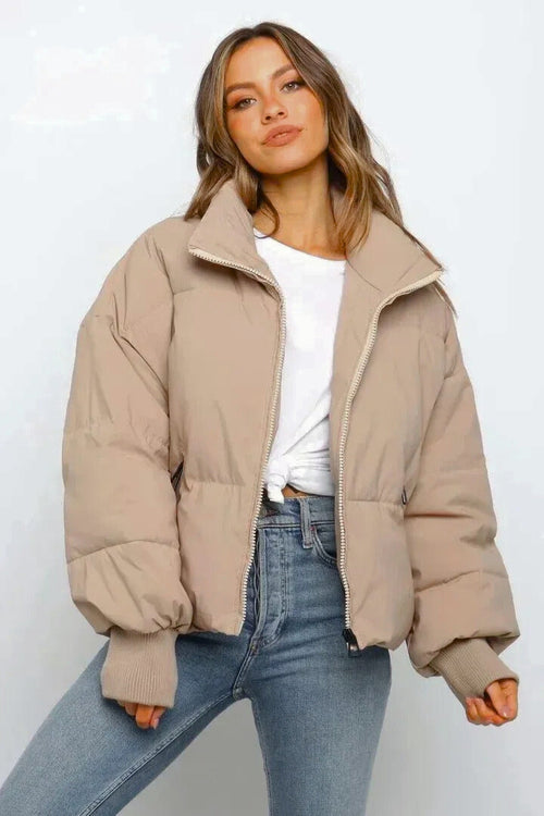 Mia Thompson | Cropped Quilted Puffer Jacket For Women