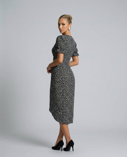 Chloe Harrington | Floral Ruffle Sleeve Midi Dress For Women